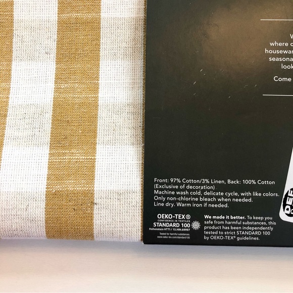 Threshold Table Runner Cotton Gingham Check 72” x 14” - Picture 8 of 8